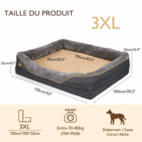 Panier Orthopédique Chien Senior Grande Taille Anti-Douleurs, Lavable, Antidérapant
