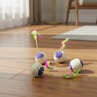 Jouet interactif en sisal avec bruit intégré pour chat