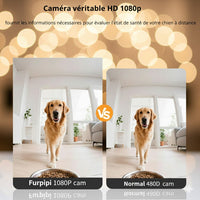 Happy Animalia automatic pet feeder with HD camera, ideal for absent owners, 8L capacity, Wi-Fi enabled.