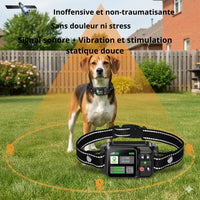 Happy Animalia GPS anti-escape collar for dogs, invisible fence system with vibration and sound alerts, waterproof and rechargeable.