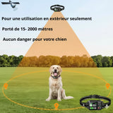 Collier anti-fugue GPS Happy Animalia pour chiens, clôture invisible jusqu'à 2000 m, alertes sonores/vibrations sécurisées.