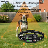 Happy Animalia GPS anti-escape collar for dogs, invisible fence system with vibration and sound alerts, waterproof and rechargeable.