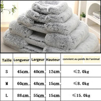 Happy Animalia grey plush anti-stress dog and cat bed with raised edges for comfort and security.