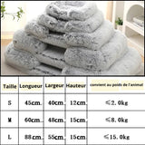 Happy Animalia grey plush anti-stress dog and cat bed with raised edges for comfort and security.