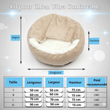 Happy Animalia beige orthopedic dog bed with plush lining and raised edges for small dogs and cats.