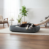 Happy Animalia grey orthopedic dog bed with memory foam for senior dogs with joint pain.