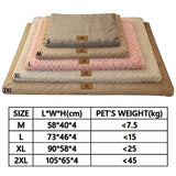 Happy Animalia orthopedic dog bed with waterproof faux fur in beige, pink, and grey. Features 3D foam for joint support.