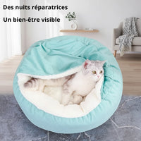Happy Animalia light blue orthopedic pet bed with plush lining and raised edges, perfect for small dogs and cats.