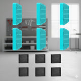 Happy Animalia pet water fountain replacement filters: 4 blue filter cartridges and 4 black mesh pre-filters.