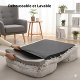 Happy Animalia plush dog and cat calming bed with removable, washable cover and orthopedic foam.
