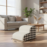Happy Animalia white dog steps with black gingham sides, 2-tier, for elderly or arthritic dogs accessing furniture.