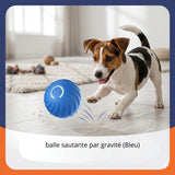Happy Animalia blue automatic smart dog ball with unpredictable bouncing for mental stimulation and play.