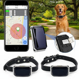 Happy Animalia GPS tracker for dogs and cats, black, with real-time location tracking and two-way communication.